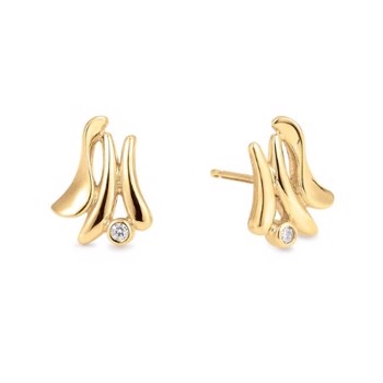 14 karat gold earrings with diamonds